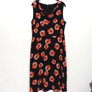 Talbots Black/Pink Floral Dress Size 14